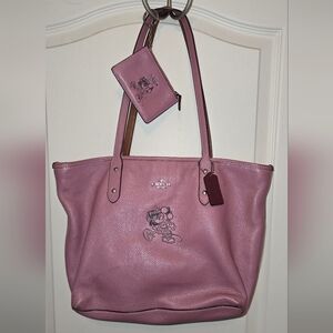 Coach Disney Leather XL Tote Purse Bag & Wallet Retied • Limited • Exclusive